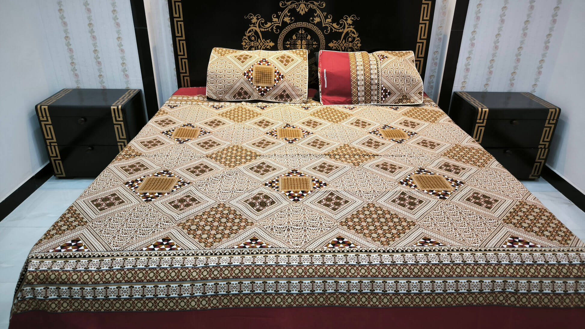 bedsheet pillow covers summer D 4008 3 lahore pakistan