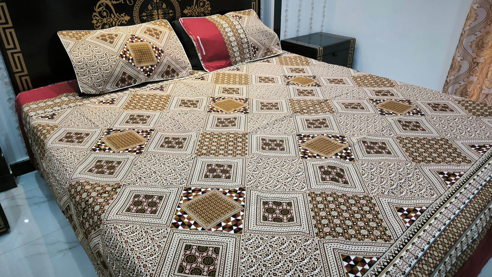 bedsheet pillow covers summer D 4008 7 lahore pakistan